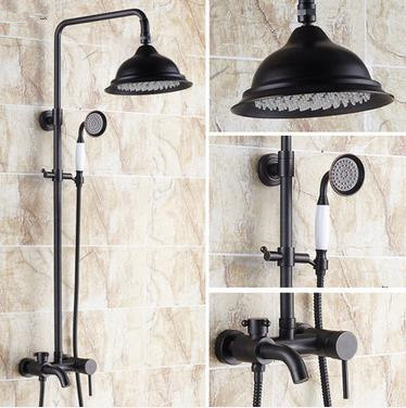 Design Black Bronze Brass Mixer Rainfall Shower Tap TFB533 - Click Image to Close