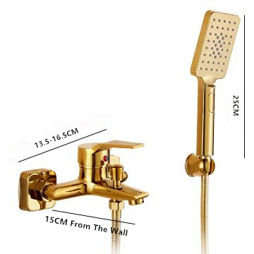 Antique Brass Golden Printed Outlet Water Tub Tap with Hand Shower TG0188 - Click Image to Close