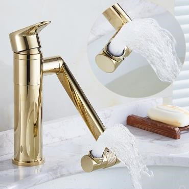 Antique Brass Golden Single Hole 360° Rotatable Mixer Sink Tap TG0208 - Click Image to Close