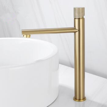 Antique Brass Nickel Brushed Golden Mixer Tall Bathroom Sink Tap TG0248H - Click Image to Close