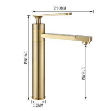 Antique Nickel Brushed Golden Brass 360° Rotatable Spout High Bathroom Sink Tap TG248NH - Click Image to Close