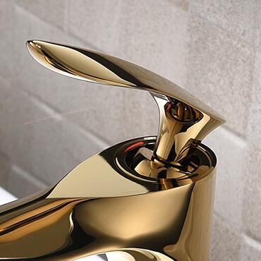 Antique Brass Golden Printed Mixer Bathroom Sink Tap Antique Basin Tap TG3098 - Click Image to Close