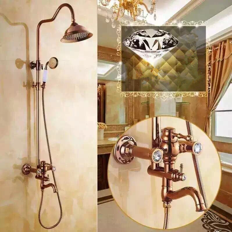 New Luxurious Brass Rose Golden Printed Rainfall Shower Tap TS1585R