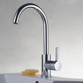 Chrome Finish Solid Brass Kitchen Tap T0717 - Click Image to Close