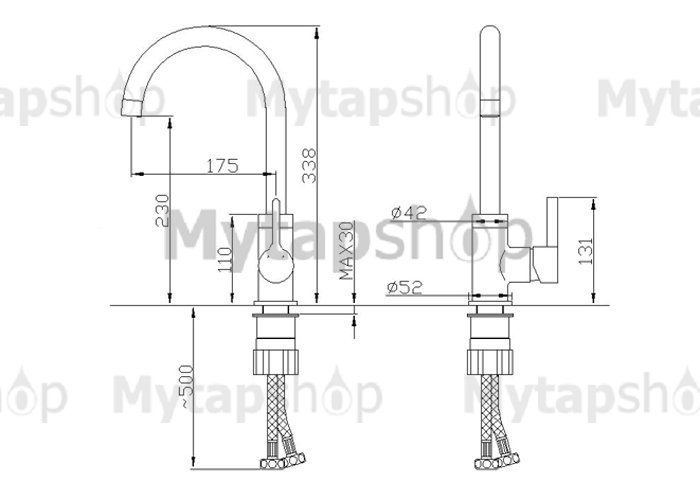 Chrome Finish Solid Brass Kitchen Tap T0717