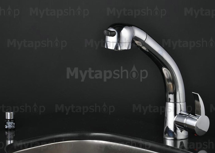Chrome Single Handle Centerset Pull out kitchen tap T1724 - Click Image to Close