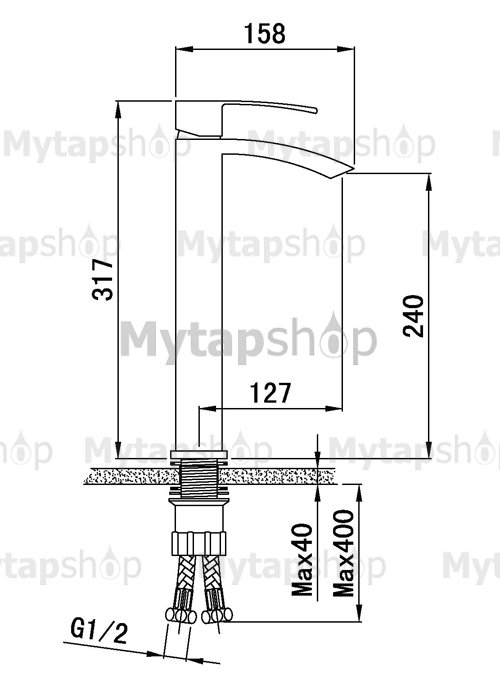 Elegant Solid Brass Bathroom Sink Tap Chrome Finish Tall T0520H - Click Image to Close