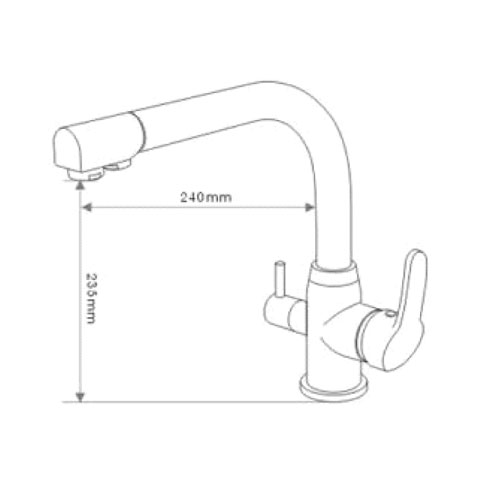 Hot And Cold Water And RO filter Brass Kitchen Sink Tap T3303 - Click Image to Close