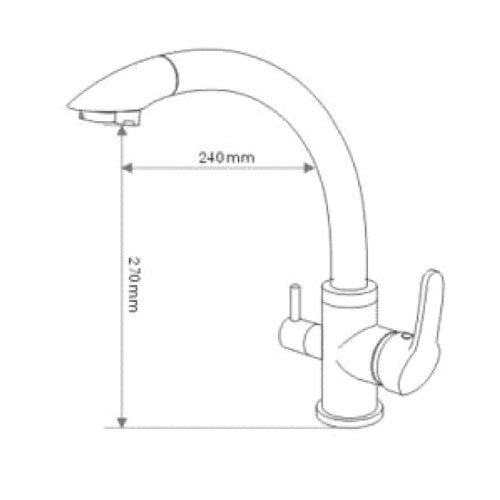 Hot & Cold Water & RO filter Kitchen Mixer Tap T3305