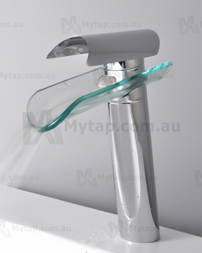 Single Handle Waterfall Glass Bathroom Sink Tap (T0814H) - Click Image to Close