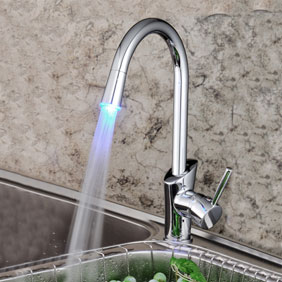 Contemporary Water Power LED Kitchen Sink Tap - T1771F